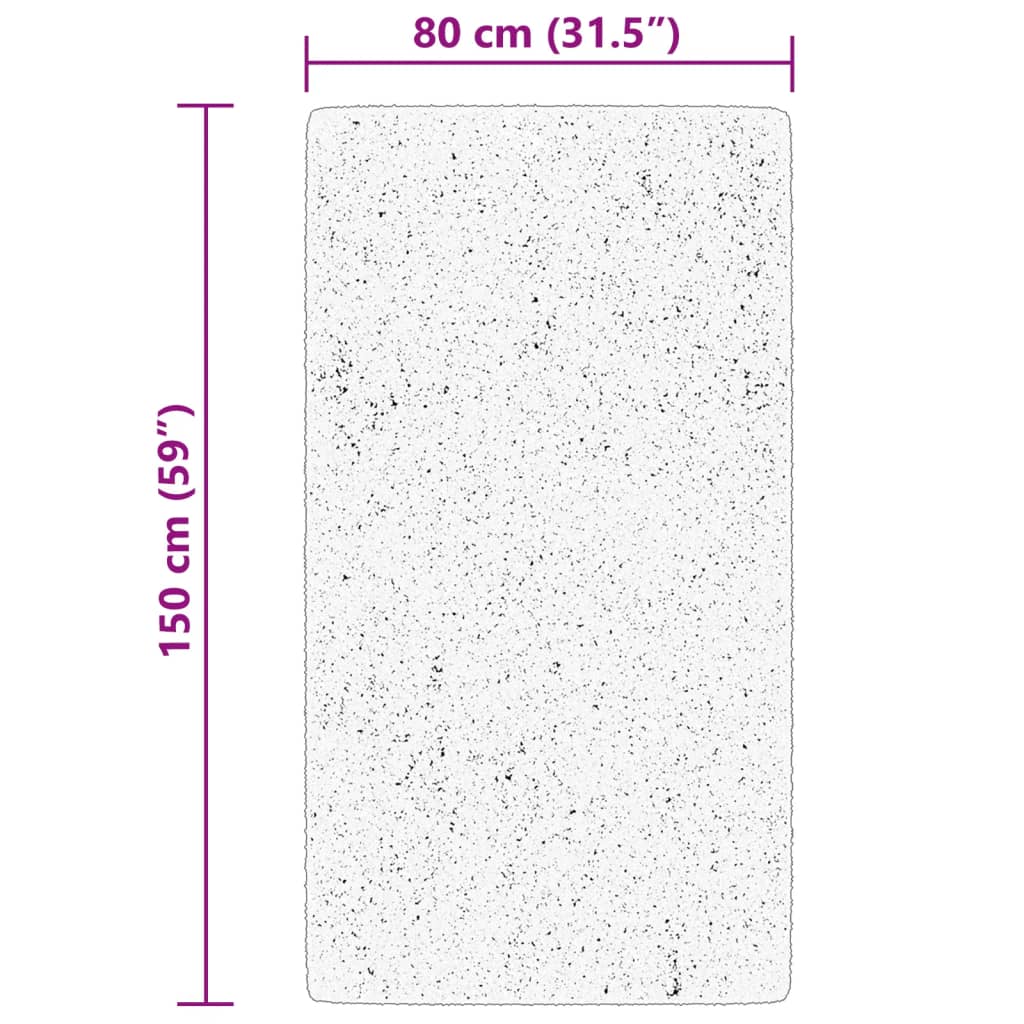 Teppich HUARTE Kurzflor Weich und Waschbar Creme 80x150 cm
