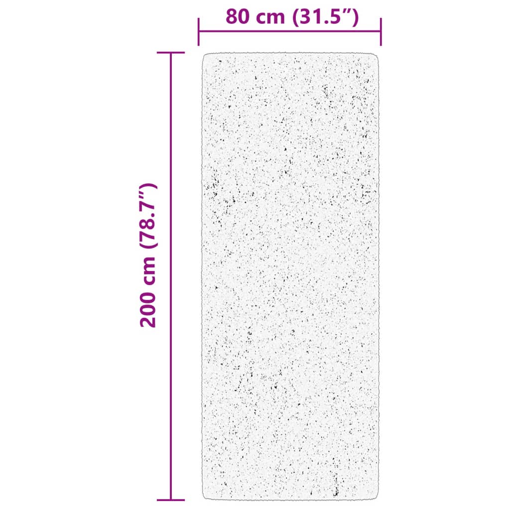 Teppich HUARTE Kurzflor Weich und Waschbar Creme 80x200 cm