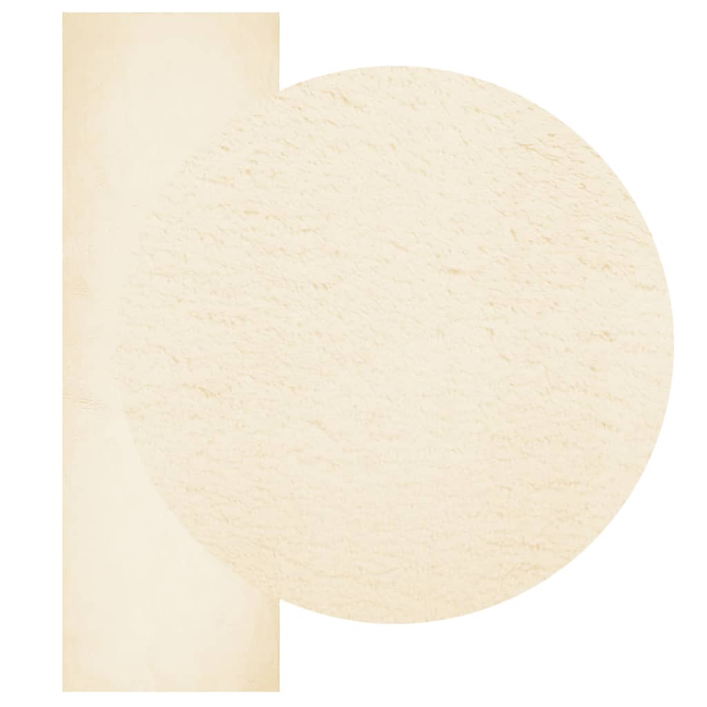 Teppich HUARTE Kurzflor Weich und Waschbar Creme 80x250 cm