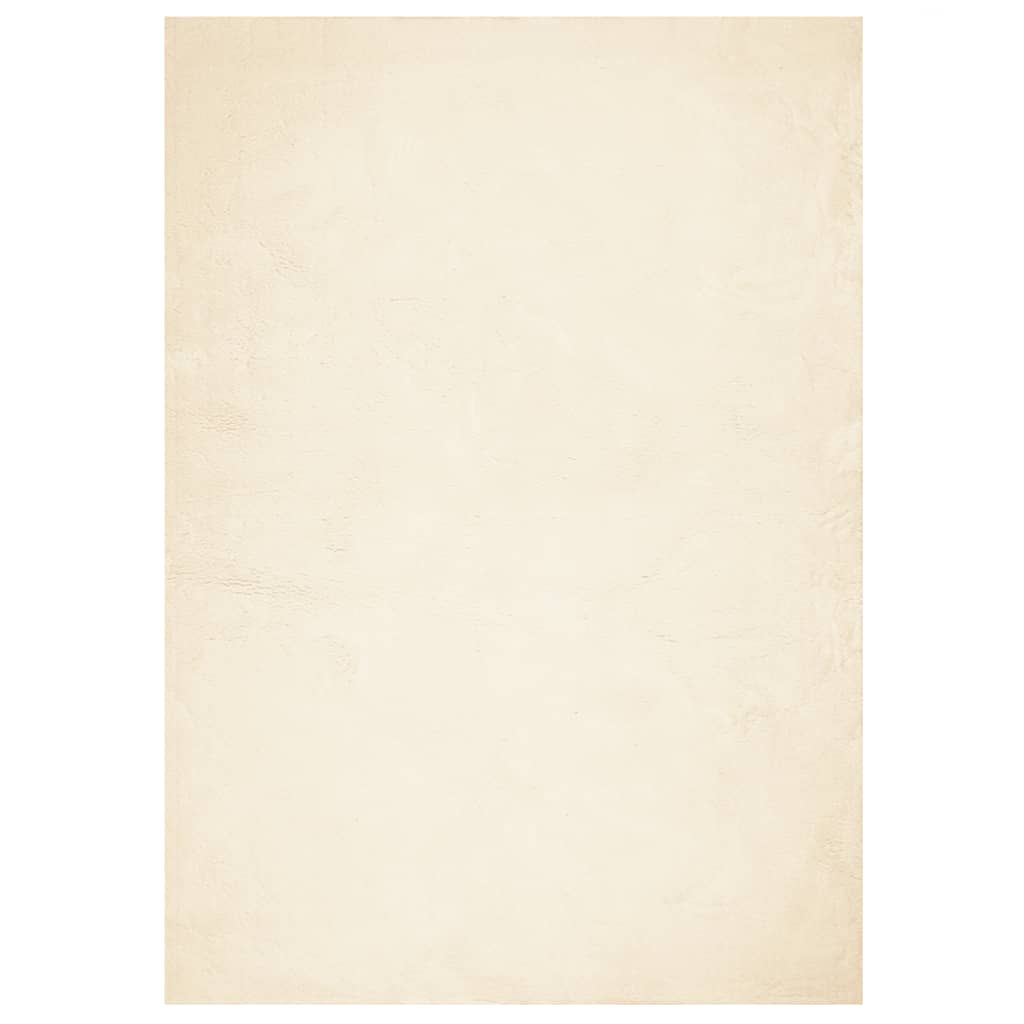 Teppich HUARTE Kurzflor Weich und Waschbar Creme 140x200 cm