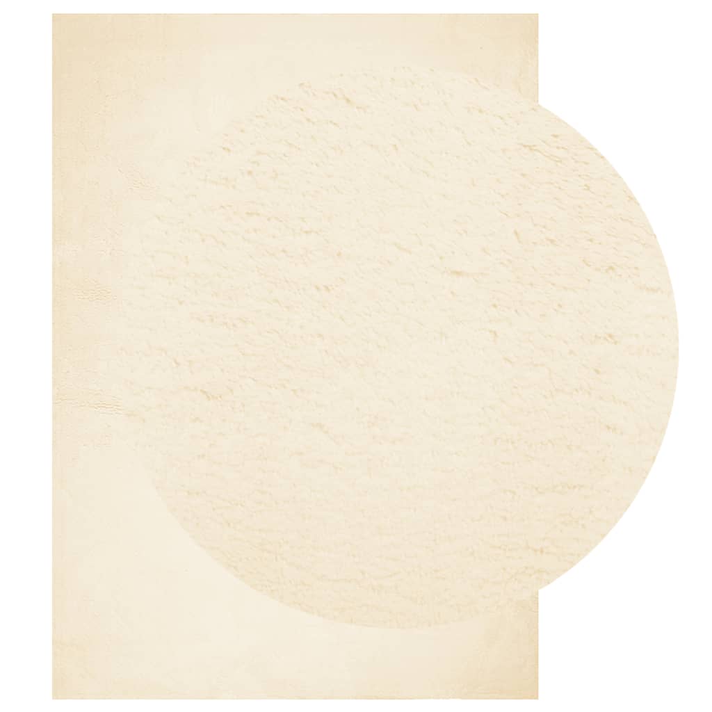 Teppich HUARTE Kurzflor Weich und Waschbar Creme 140x200 cm