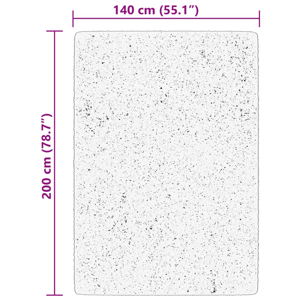 Teppich HUARTE Kurzflor Weich und Waschbar Creme 140x200 cm