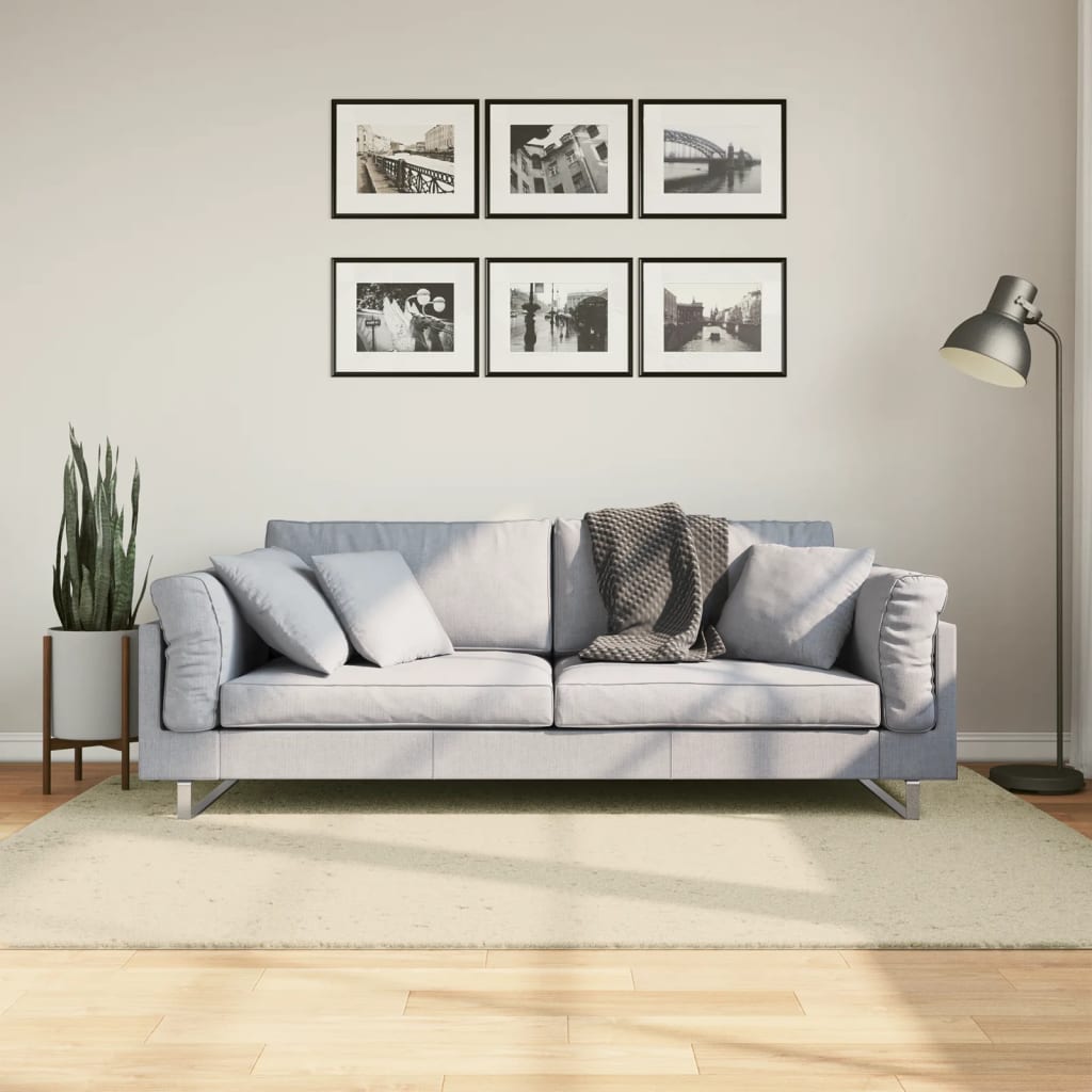 Teppich HUARTE Kurzflor Weich und Waschbar Creme 140x200 cm