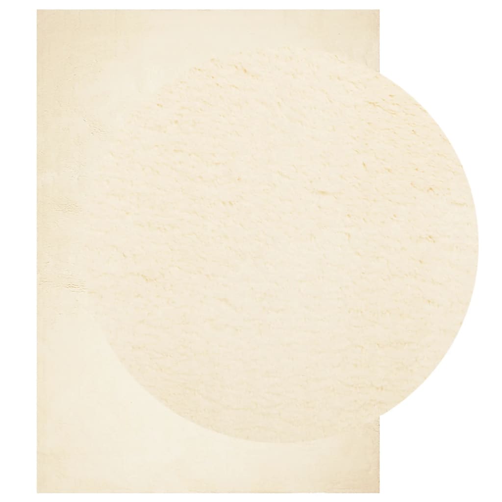 Teppich HUARTE Kurzflor Weich und Waschbar Creme 160x230 cm