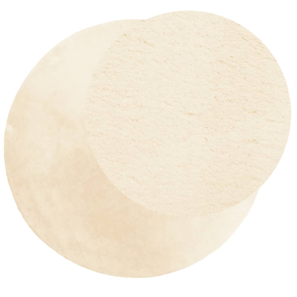 Teppich HUARTE Kurzflor Weich und Waschbar Creme Ø 200 cm