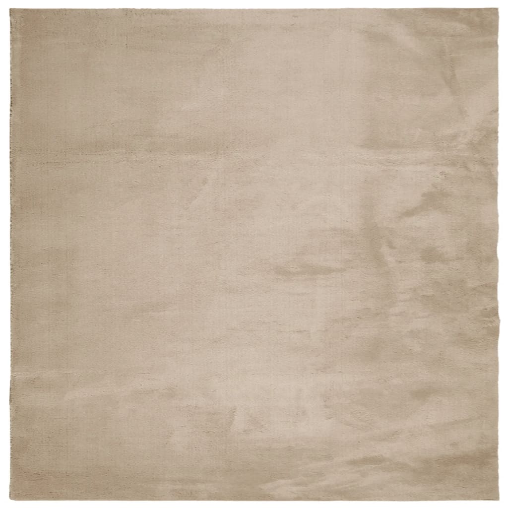 Teppich HUARTE Kurzflor Weich und Waschbar Sandfarben 240x240cm