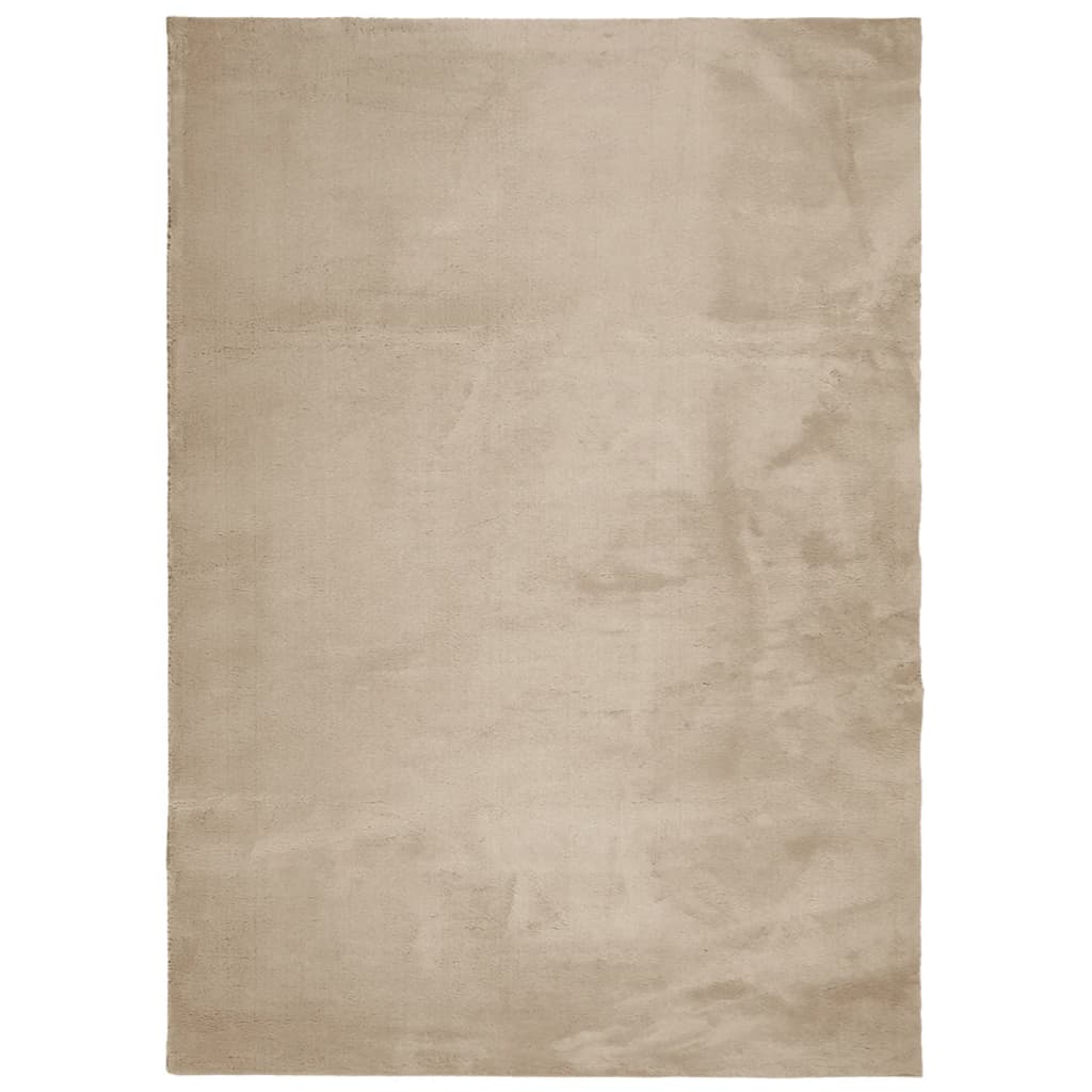 Teppich HUARTE Kurzflor Weich und Waschbar Sandfarben 240x340cm