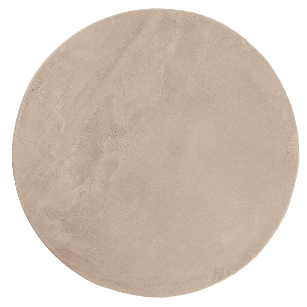 Teppich HUARTE Kurzflor Weich und Waschbar Sandfarben Ø 160 cm
