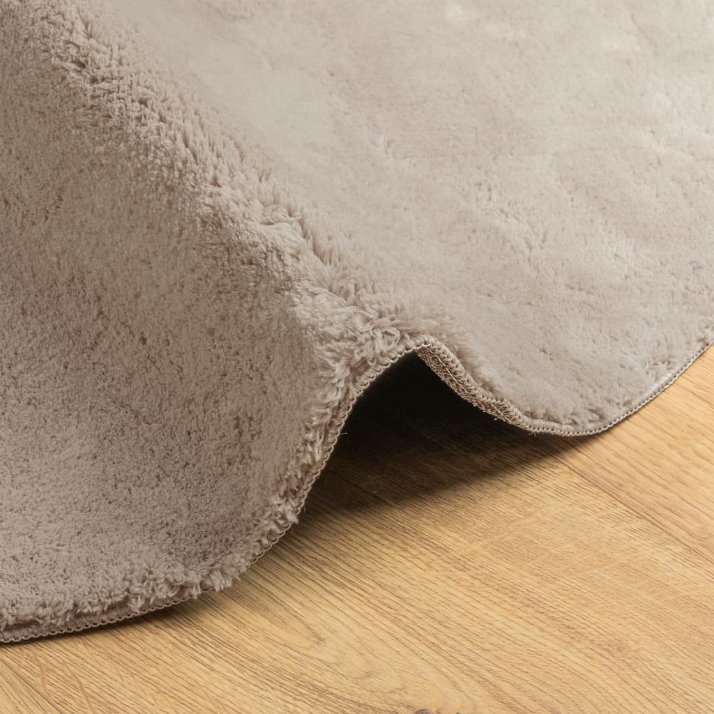 Teppich HUARTE Kurzflor Weich und Waschbar Sandfarben Ø 160 cm