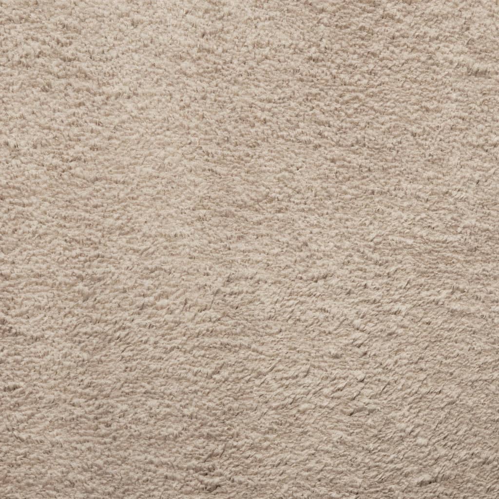 Teppich HUARTE Kurzflor Weich und Waschbar Sandfarben Ø 160 cm
