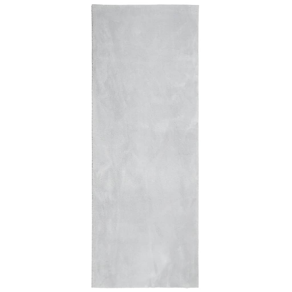 Teppich HUARTE Kurzflor Weich und Waschbar Grau 80x200 cm