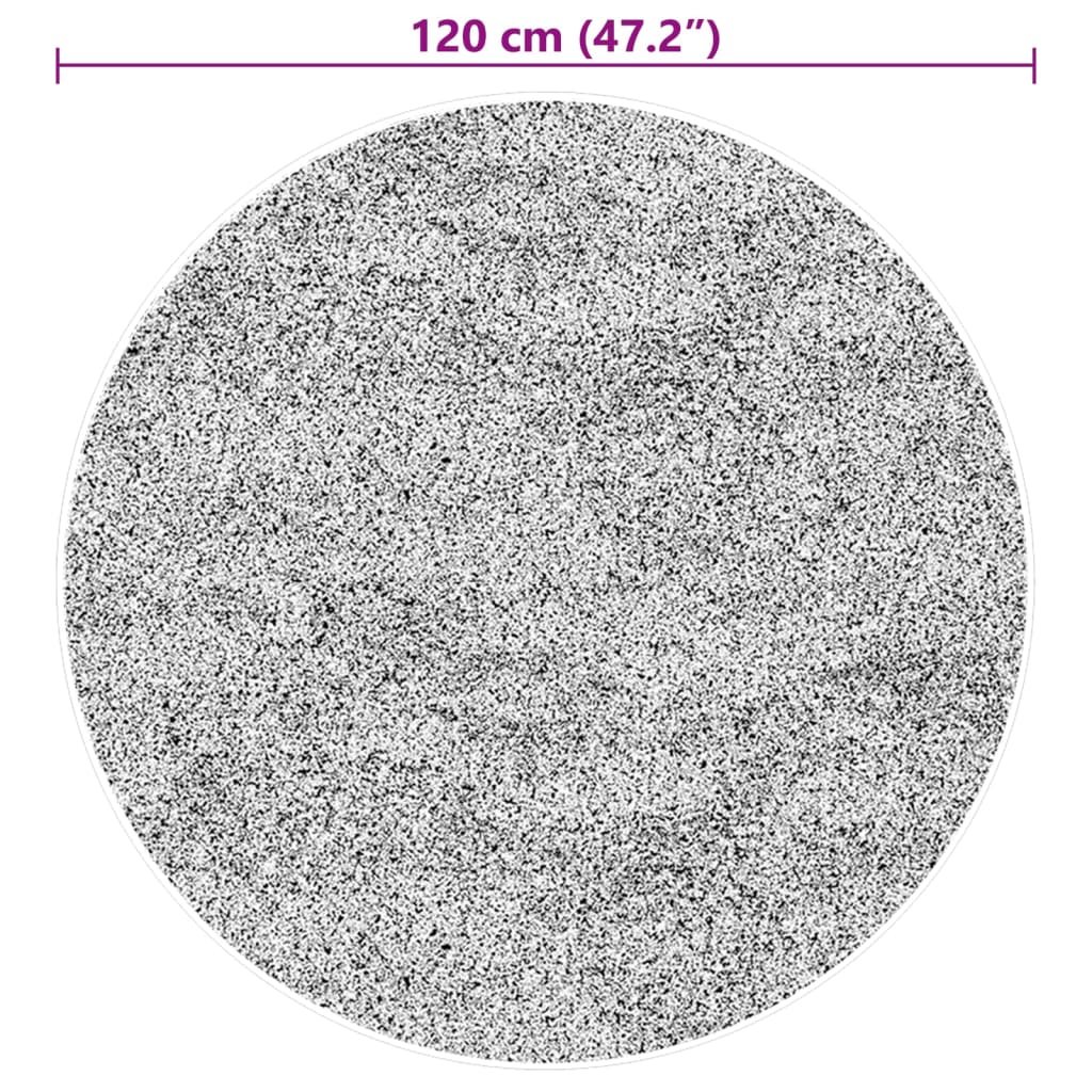 Teppich HUARTE Kurzflor Weich und Waschbar Grau Ø 120 cm