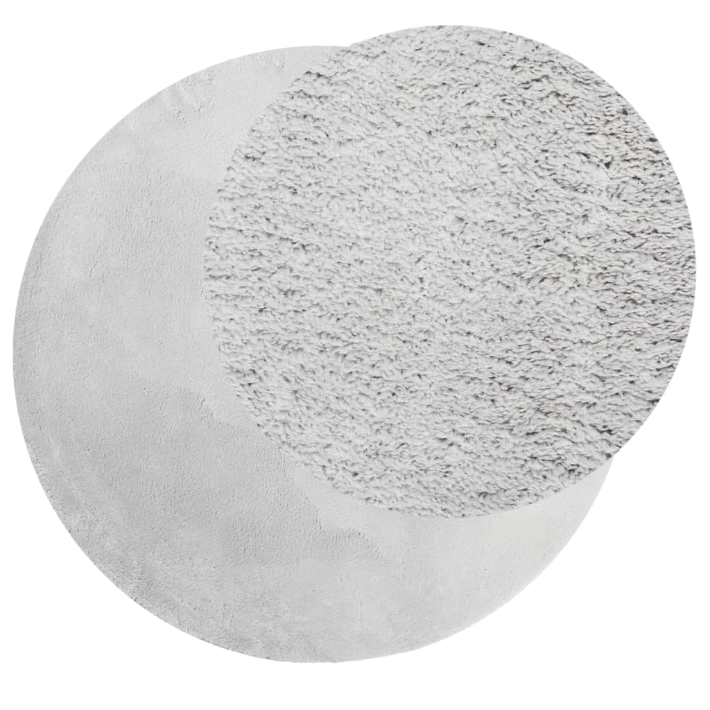 Teppich HUARTE Kurzflor Weich und Waschbar Grau Ø 200 cm