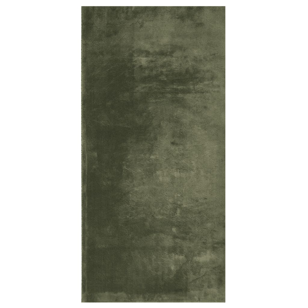 Teppich HUARTE Kurzflor Weich und Waschbar Waldgrün 100x200 cm