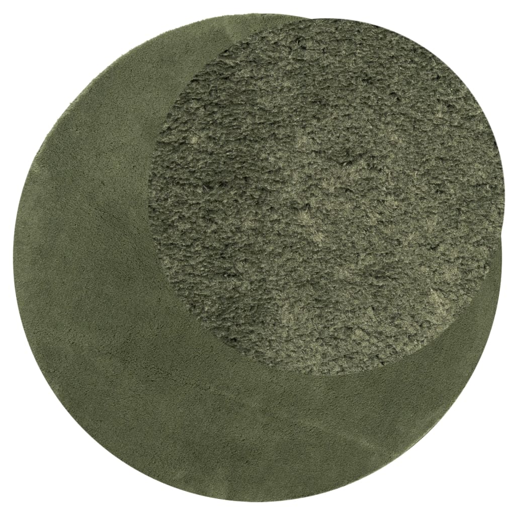 Teppich HUARTE Kurzflor Weich und Waschbar Waldgrün Ø 100 cm