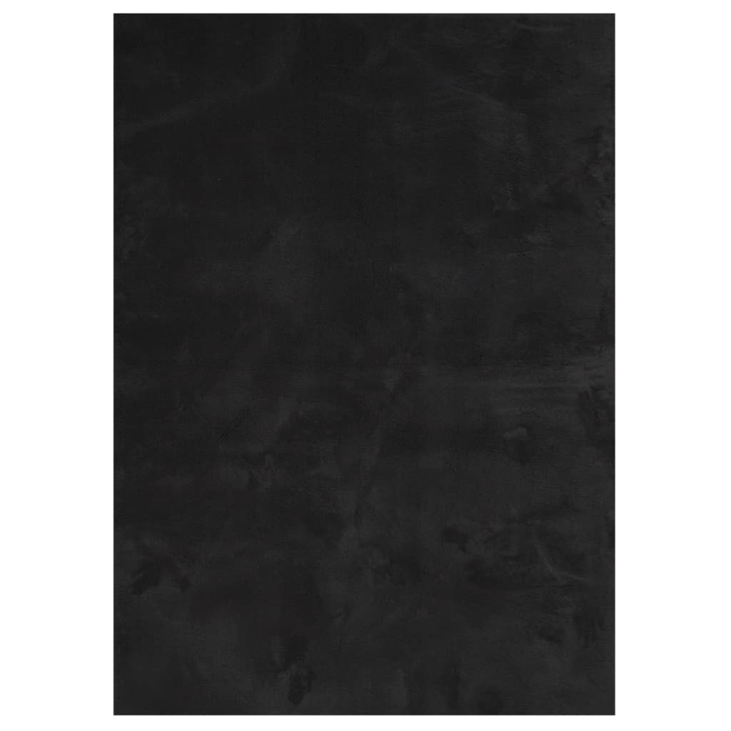 Teppich HUARTE Kurzflor Weich und Waschbar Schwarz 120x170 cm