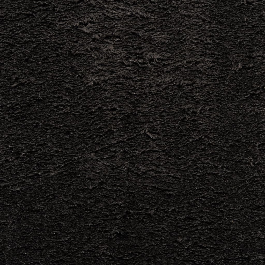Teppich HUARTE Kurzflor Weich und Waschbar Schwarz 140x200 cm