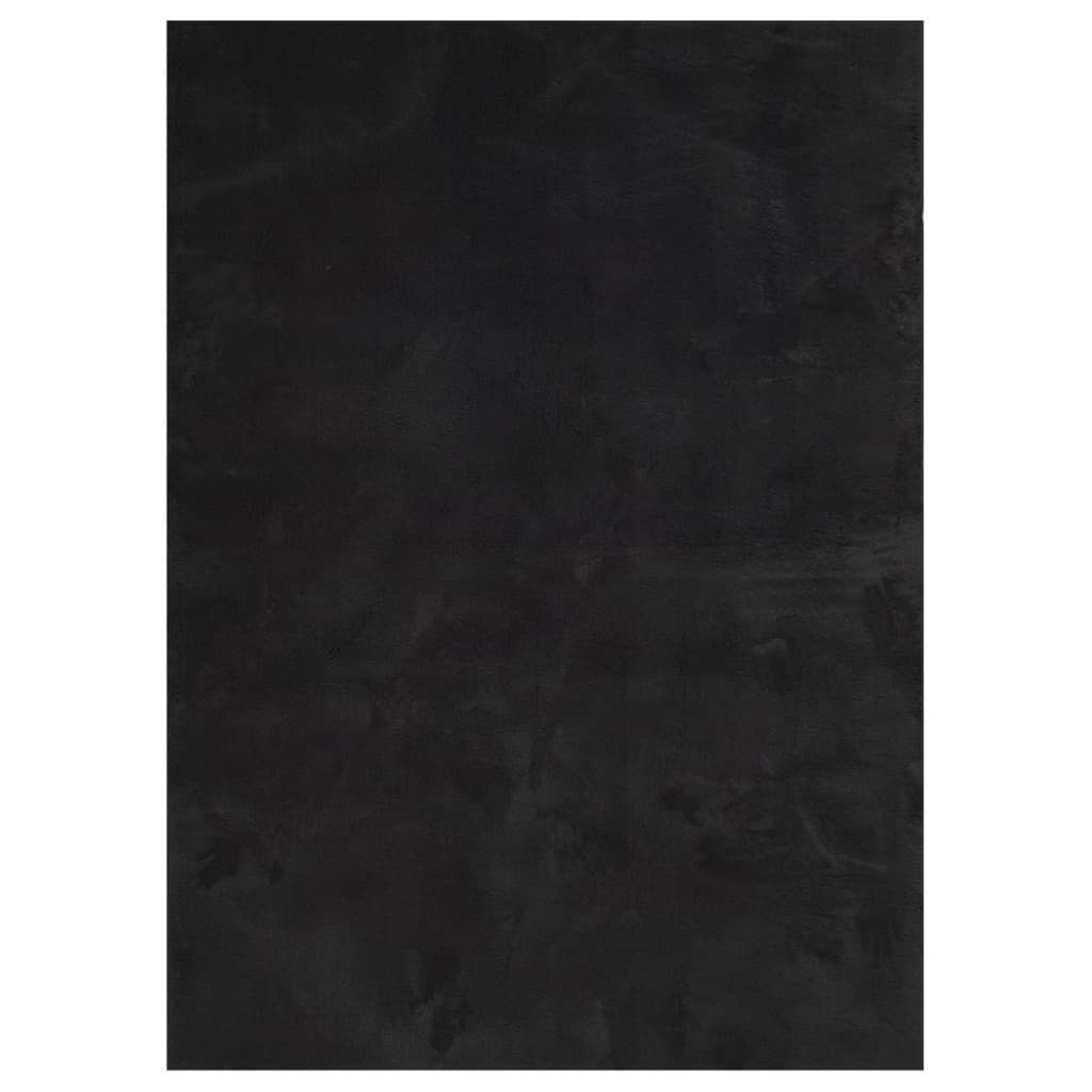 Teppich HUARTE Kurzflor Weich und Waschbar Schwarz 160x230 cm