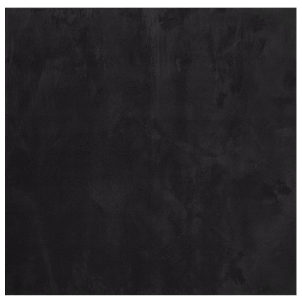 Teppich HUARTE Kurzflor Weich und Waschbar Schwarz 200x200 cm