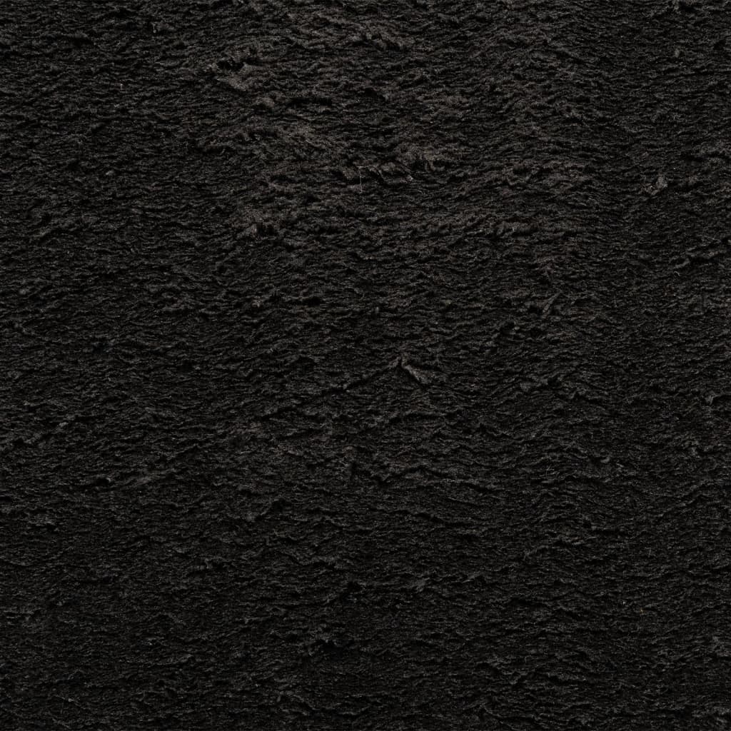Teppich HUARTE Kurzflor Weich und Waschbar Schwarz 200x200 cm