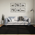 Teppich HUARTE Kurzflor Weich und Waschbar Schwarz 200x200 cm