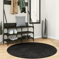 Teppich HUARTE Kurzflor Weich und Waschbar Schwarz Ø 120 cm