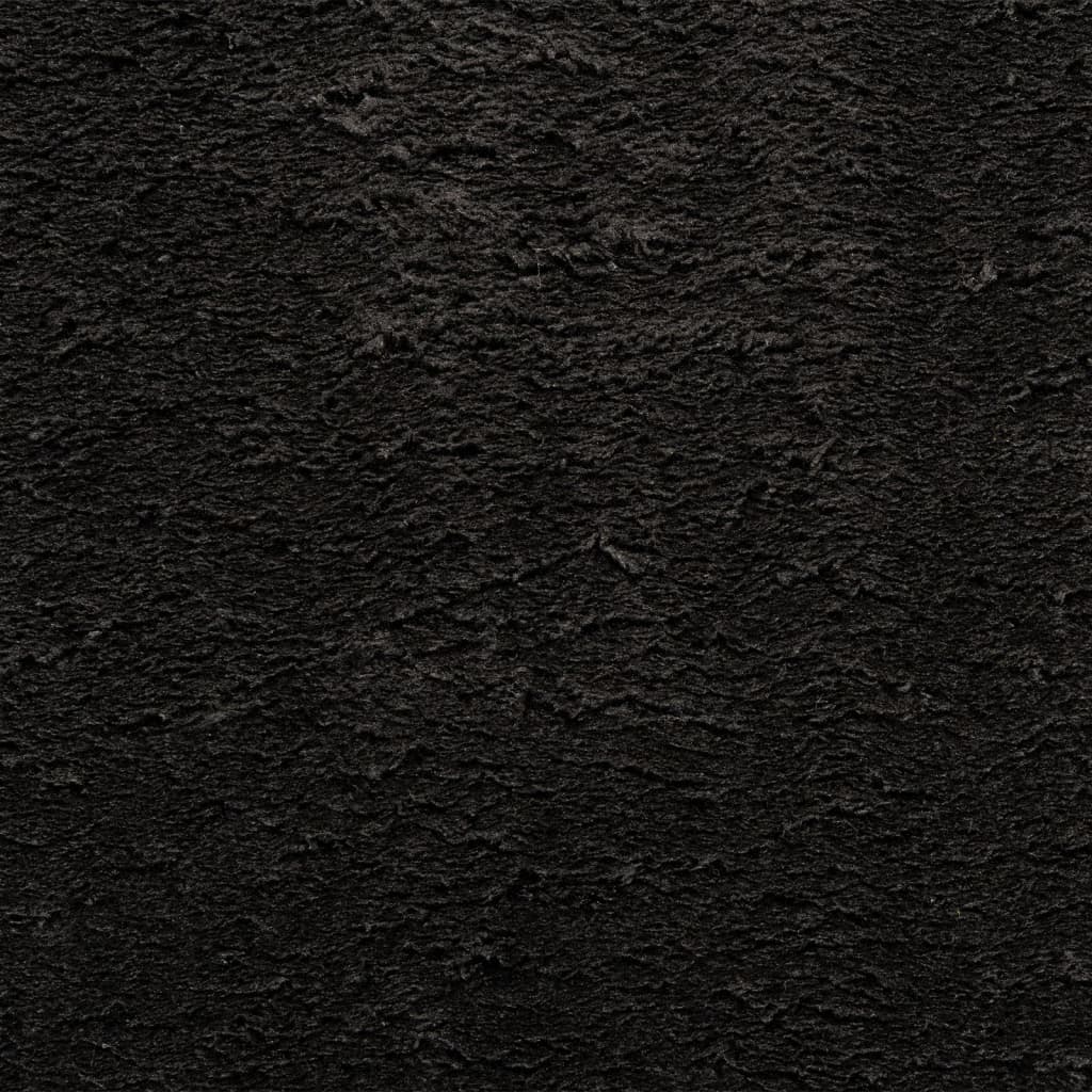 Teppich HUARTE Kurzflor Weich und Waschbar Schwarz Ø 160 cm