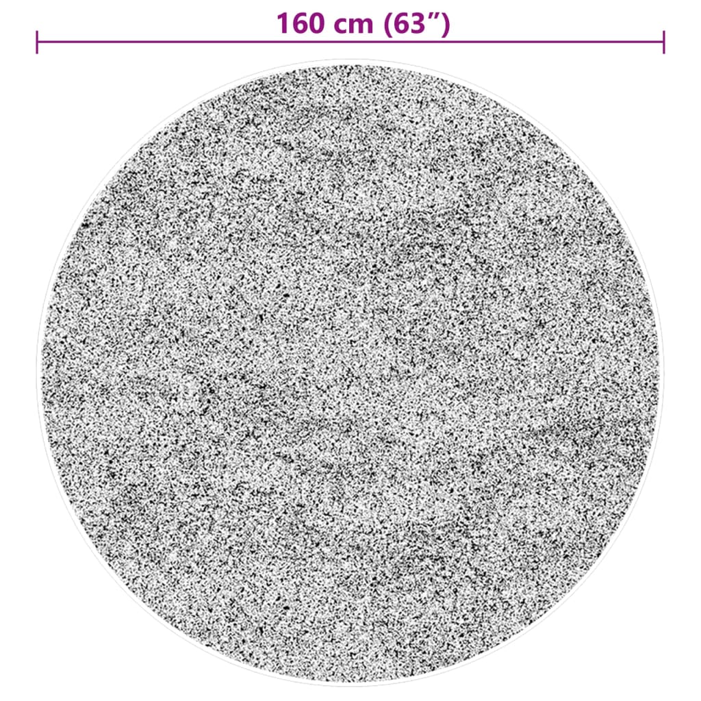 Teppich HUARTE Kurzflor Weich und Waschbar Schwarz Ø 160 cm