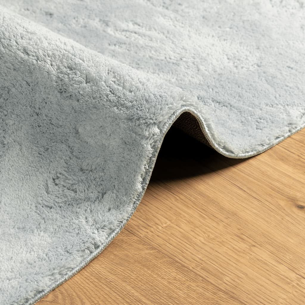 Teppich HUARTE Kurzflor Weich und Waschbar Blau 160x160 cm
