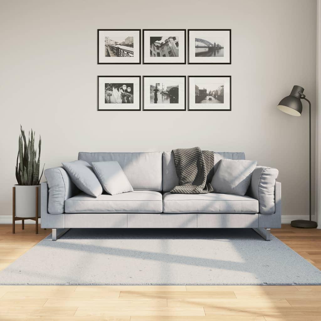 Teppich HUARTE Kurzflor Weich und Waschbar Blau 160x160 cm