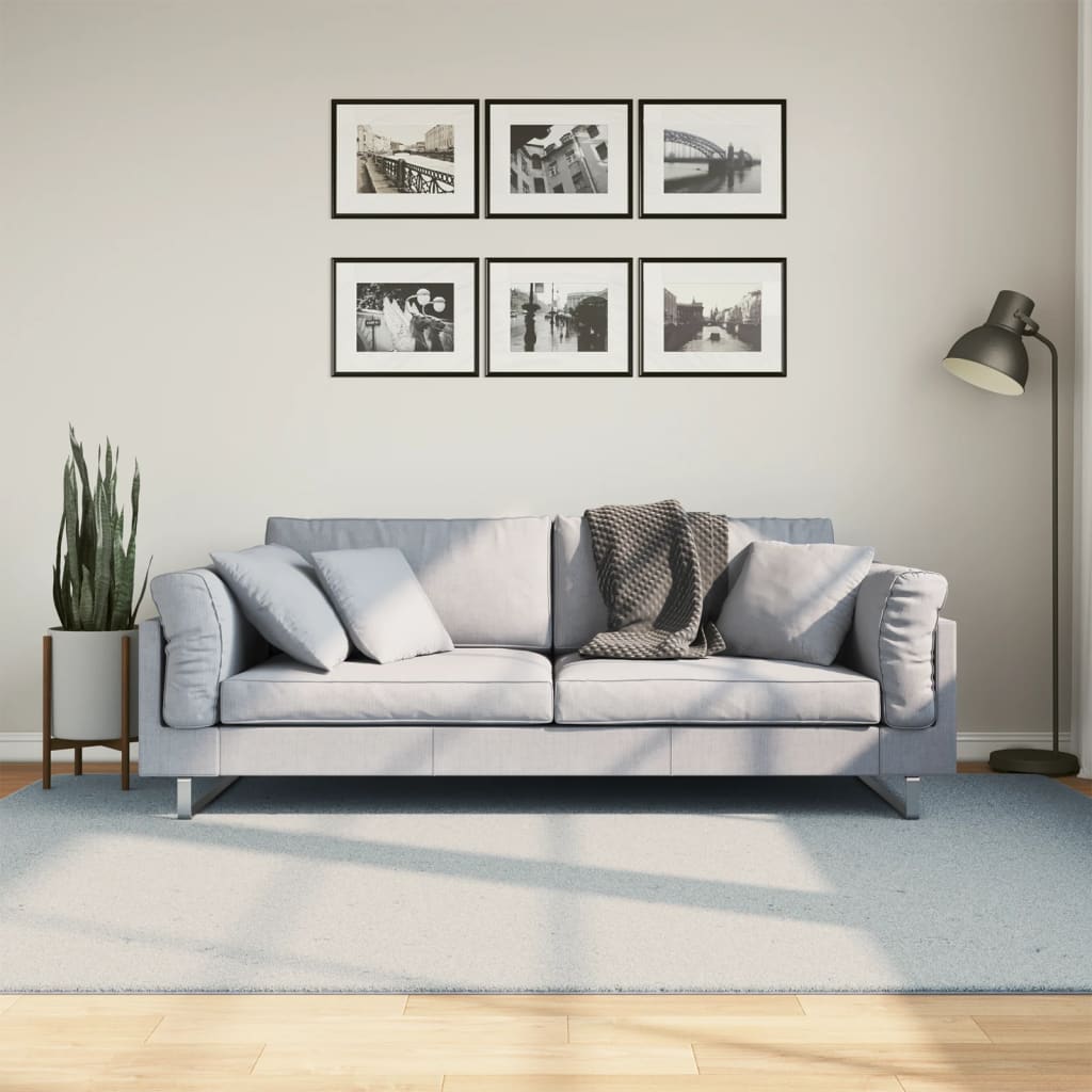 Teppich HUARTE Kurzflor Weich und Waschbar Blau 160x230 cm