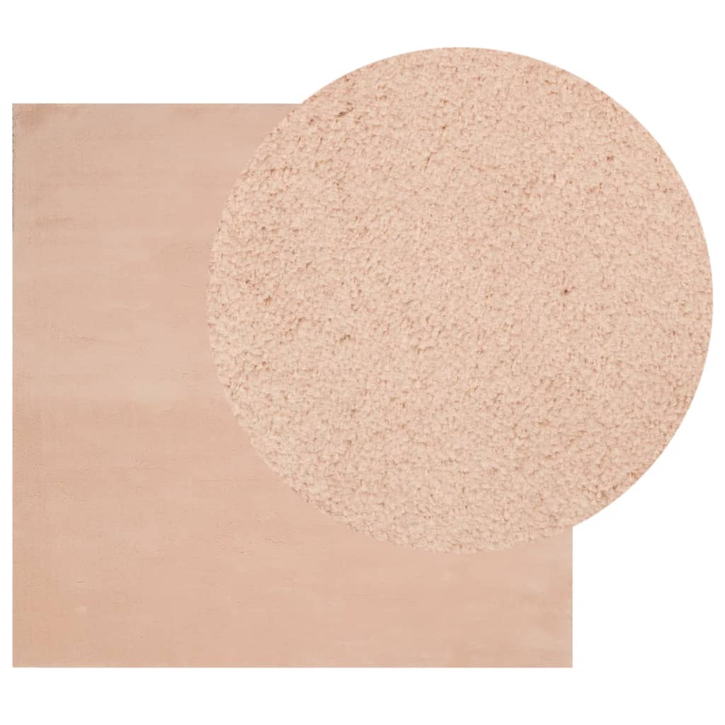 Teppich HUARTE Kurzflor Weich und Waschbar Blassrosa 200x200 cm