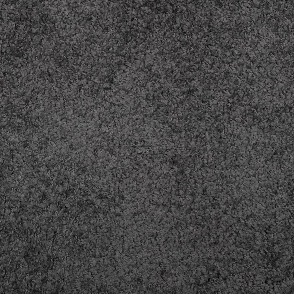Shaggy-Teppich PAMPLONA Hochflor Modern Anthrazit Ø 80 cm
