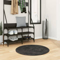 Shaggy-Teppich PAMPLONA Hochflor Modern Anthrazit Ø 80 cm