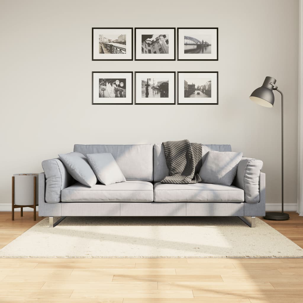 Shaggy-Teppich PAMPLONA Hochflor Modern Creme 120x170 cm