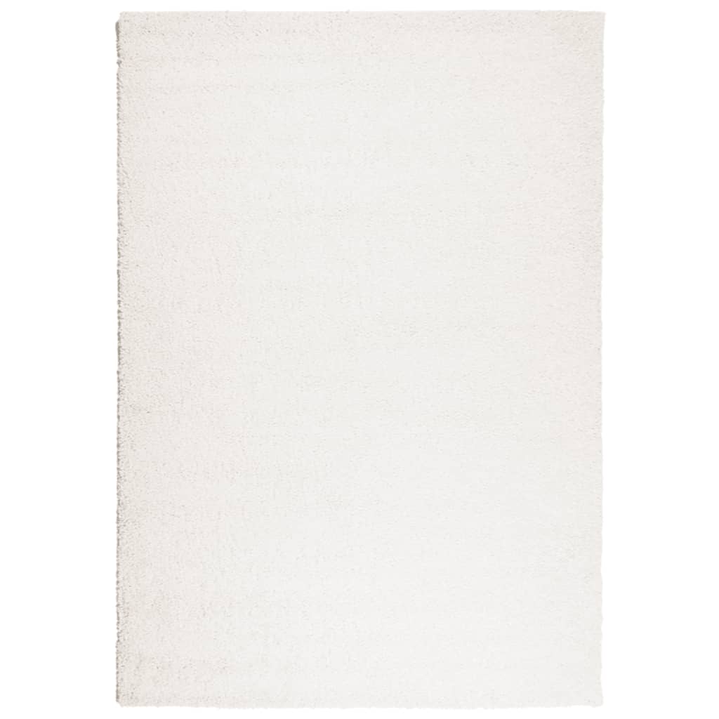 Shaggy-Teppich PAMPLONA Hochflor Modern Creme 140x200 cm