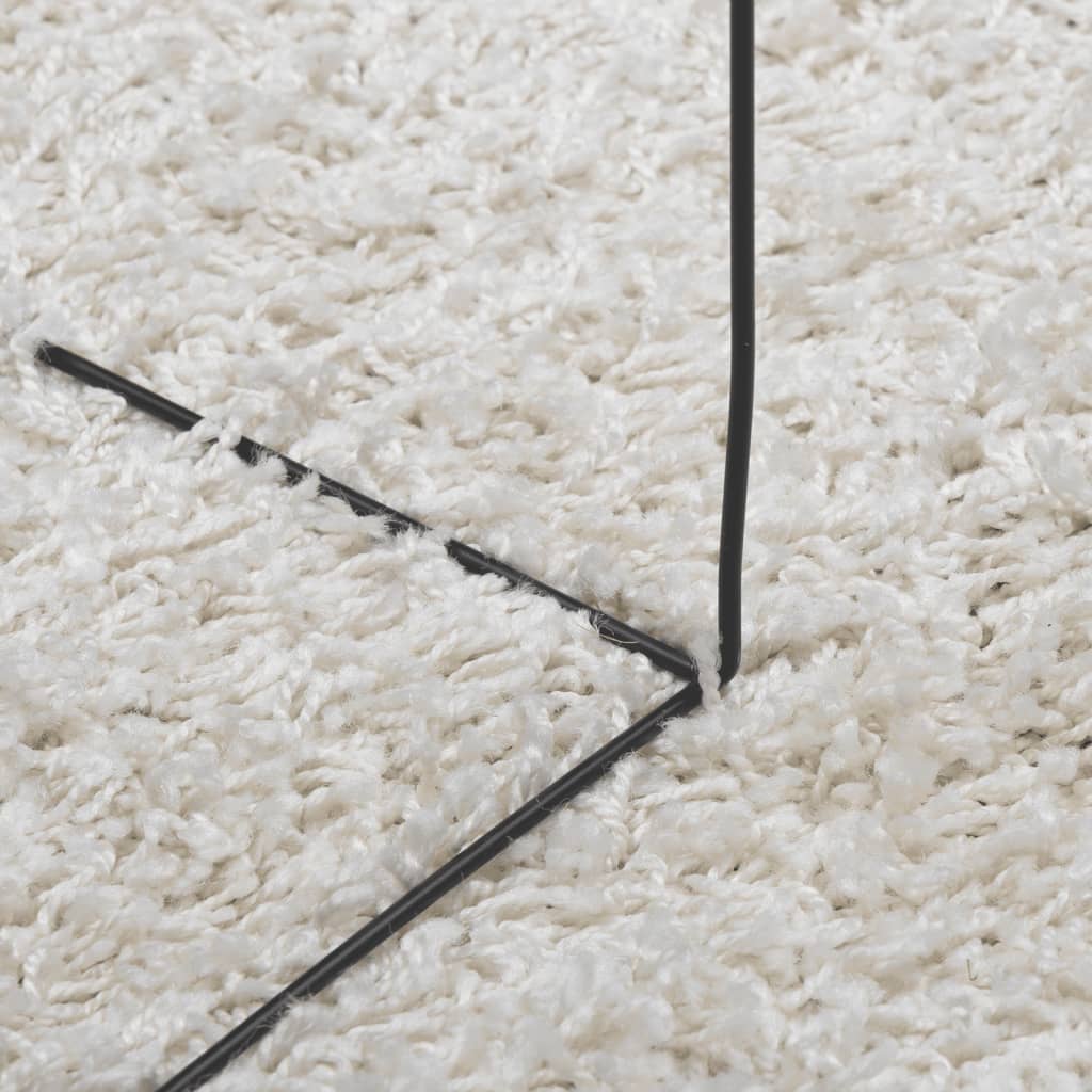 Shaggy-Teppich PAMPLONA Hochflor Modern Creme 140x200 cm