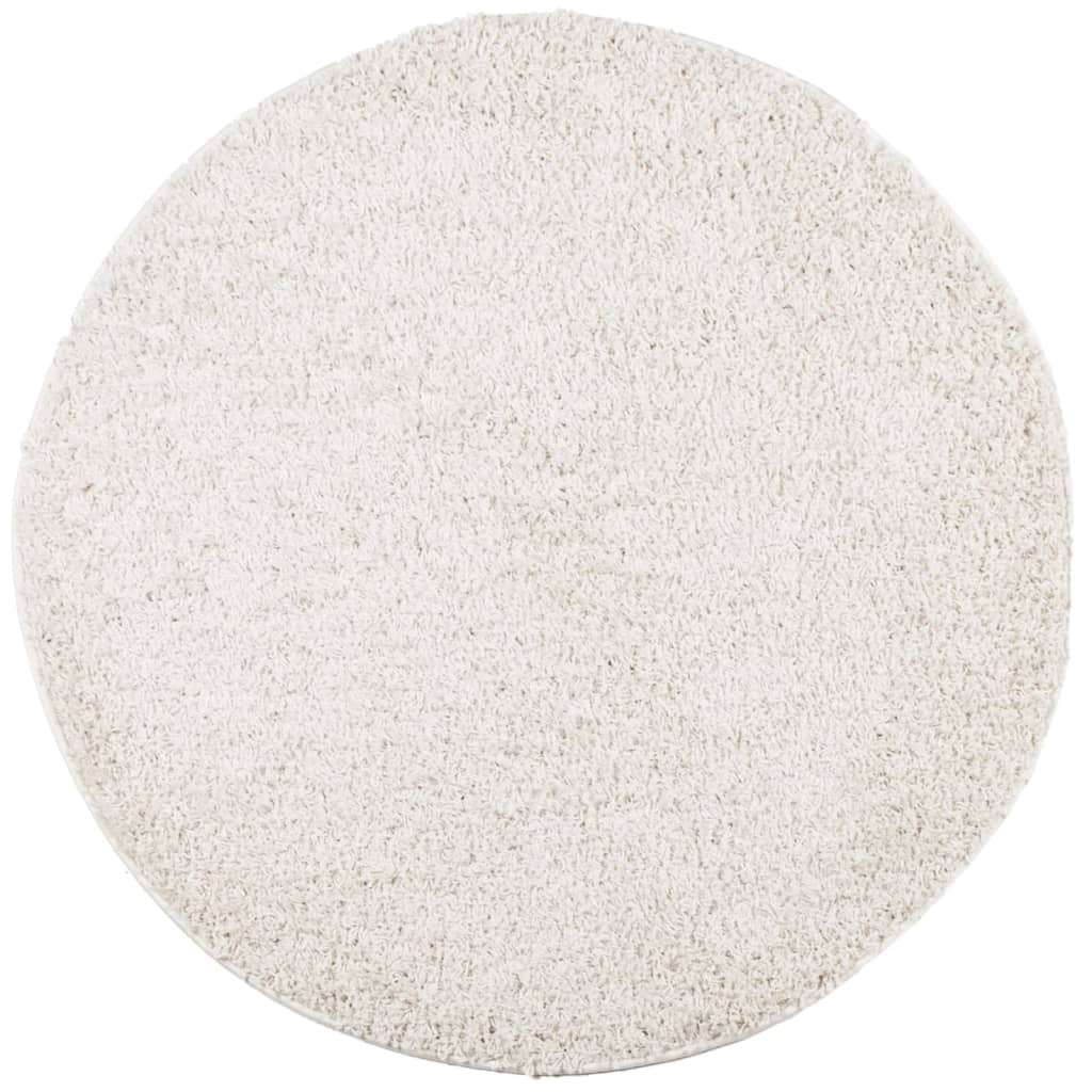 Shaggy-Teppich PAMPLONA Hochflor Modern Creme Ø 200 cm