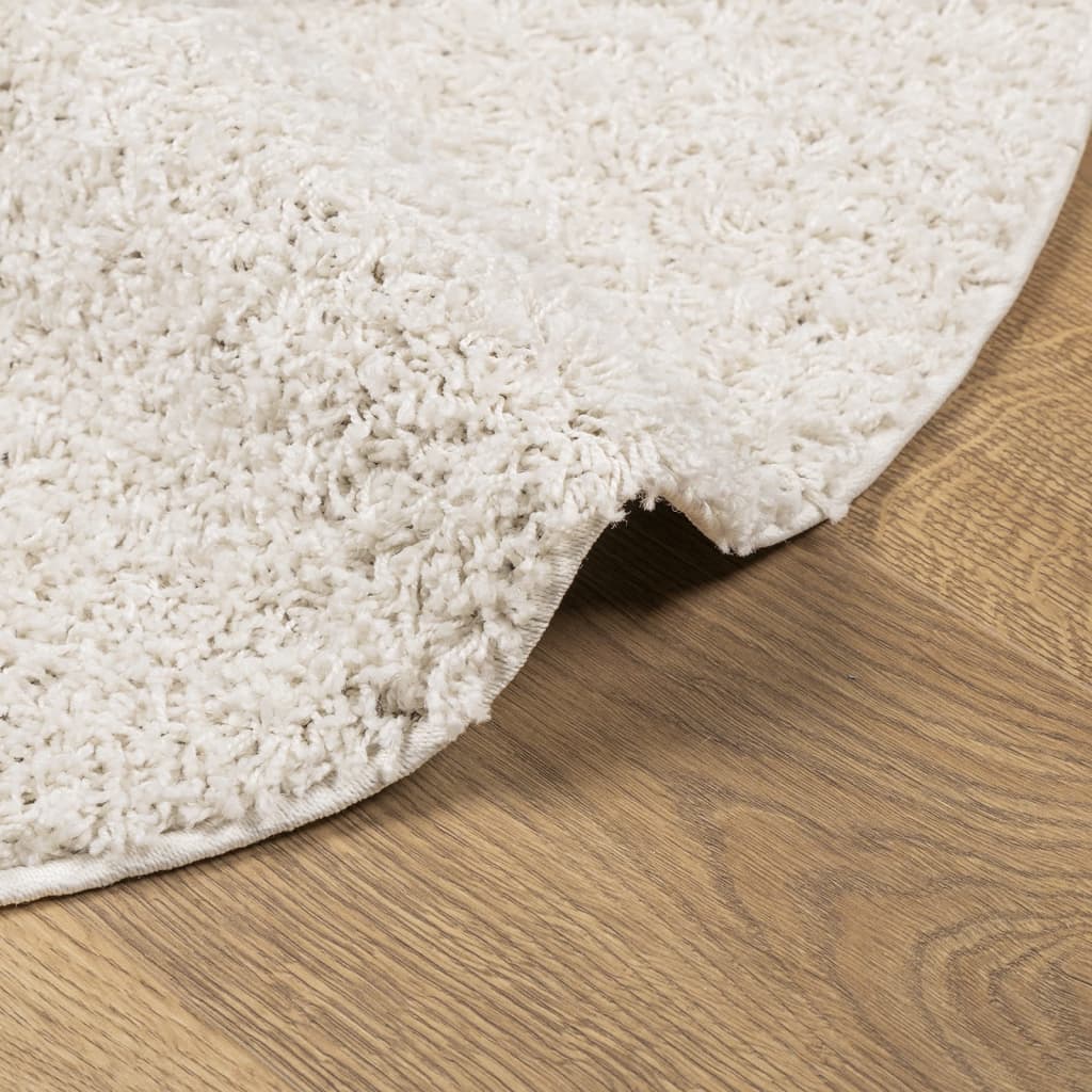 Shaggy-Teppich PAMPLONA Hochflor Modern Creme Ø 200 cm
