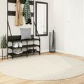 Shaggy-Teppich PAMPLONA Hochflor Modern Creme Ø 200 cm