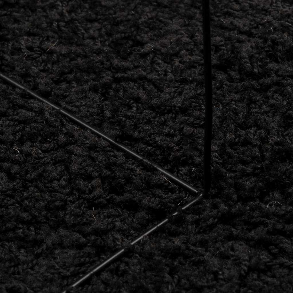 Shaggy-Teppich PAMPLONA Hochflor Modern Schwarz 140x200 cm