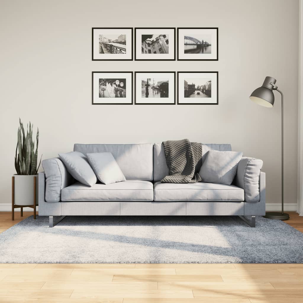 Shaggy-Teppich PAMPLONA Hochflor Modern Blau 140x200 cm