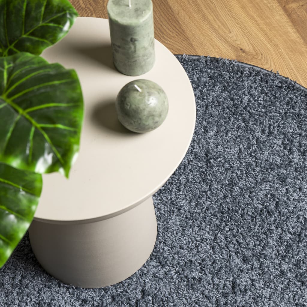 Shaggy-Teppich PAMPLONA Hochflor Modern Blau Ø 200 cm