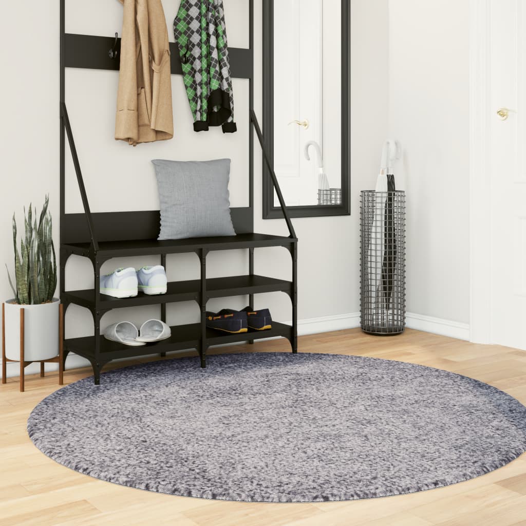 Shaggy-Teppich PAMPLONA Hochflor Modern Blau Ø 200 cm