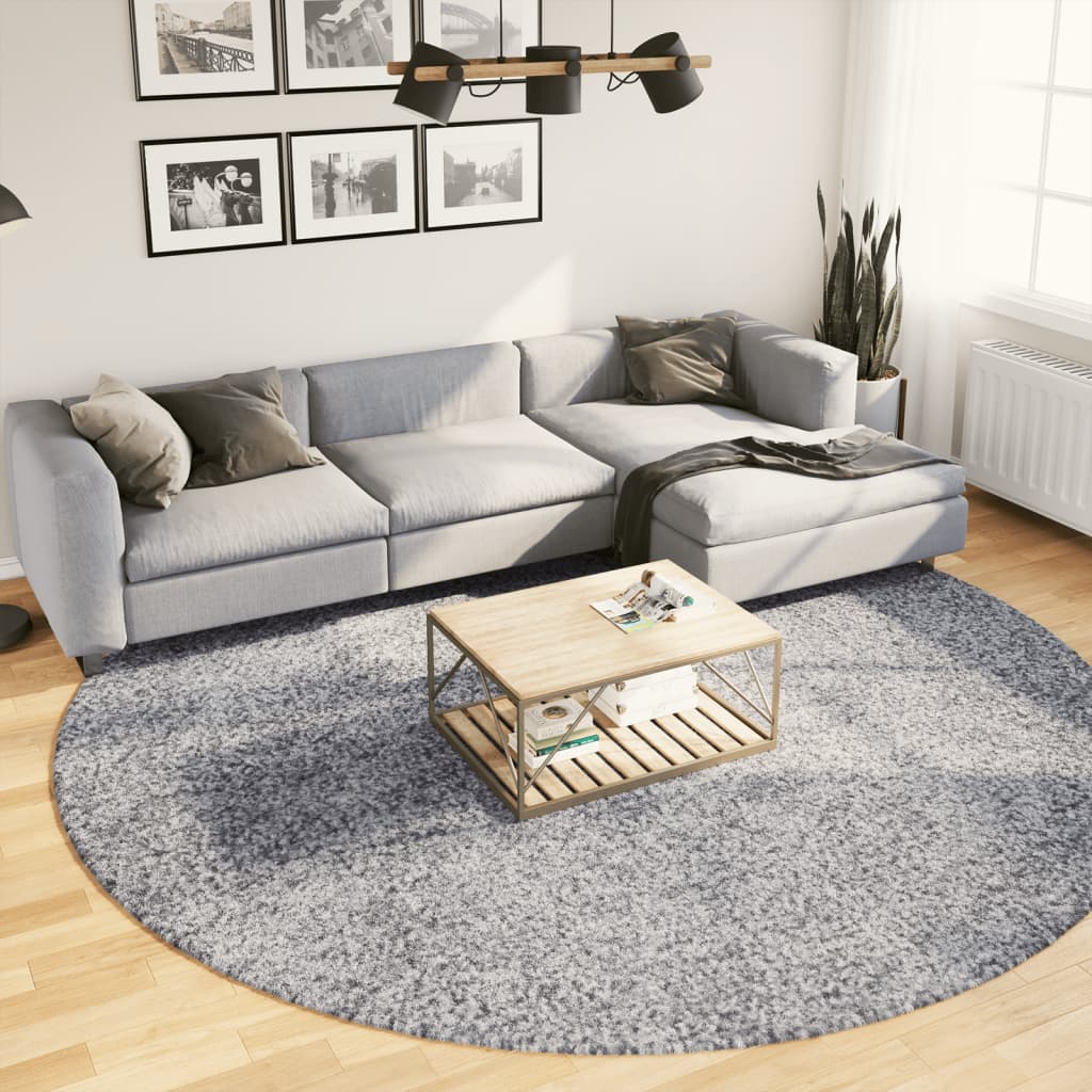 Shaggy-Teppich PAMPLONA Hochflor Modern Blau Ø 280 cm