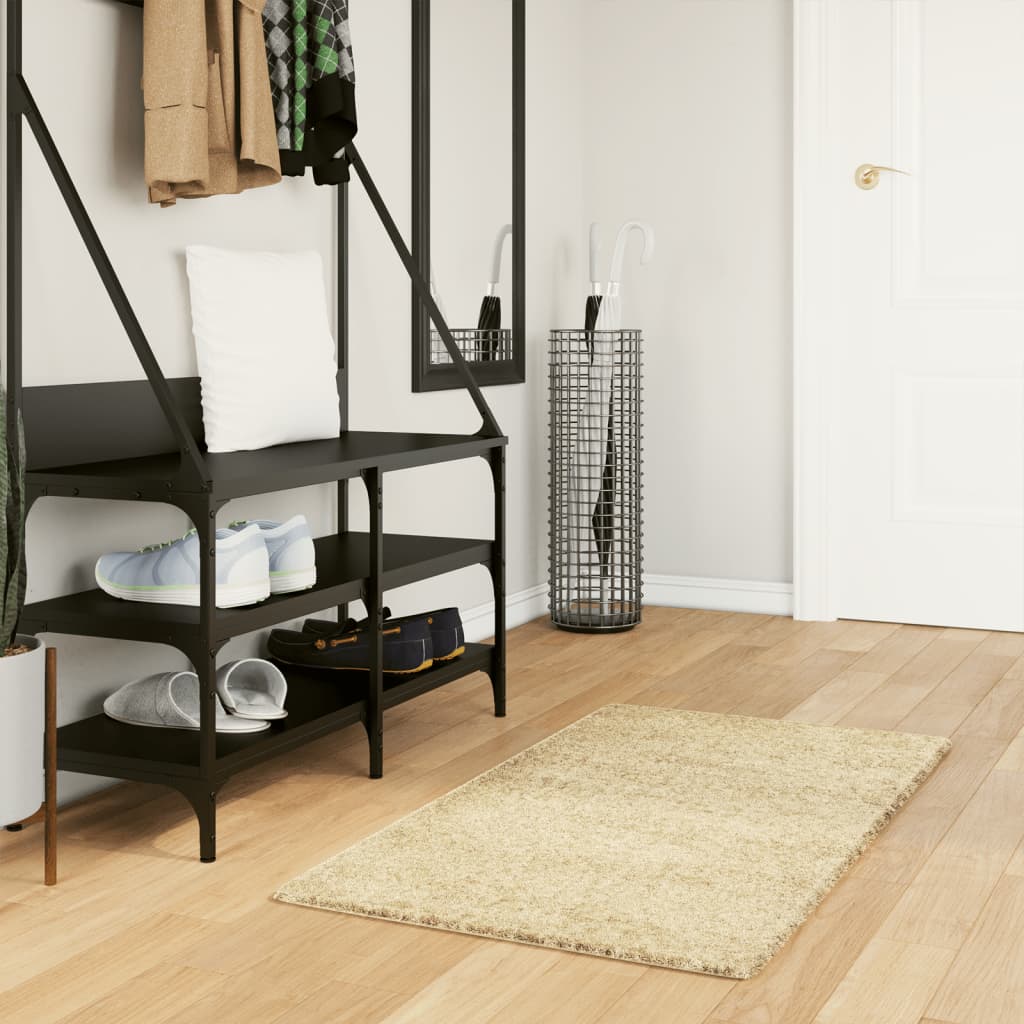 Shaggy-Teppich PAMPLONA Hochflor Modern Golden 60x110 cm