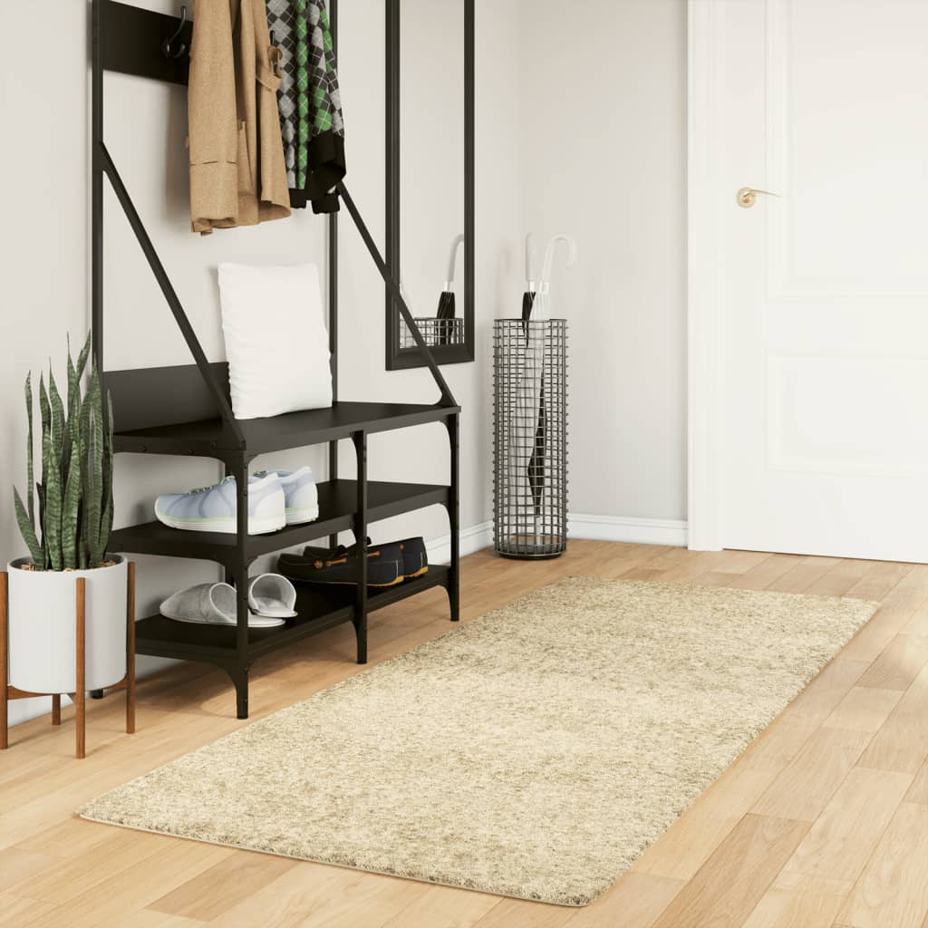 Shaggy-Teppich PAMPLONA Hochflor Modern Golden 80x200 cm