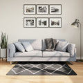 Shaggy-Teppich PAMPLONA Hochflor Modern Schwarz Creme 120x120cm