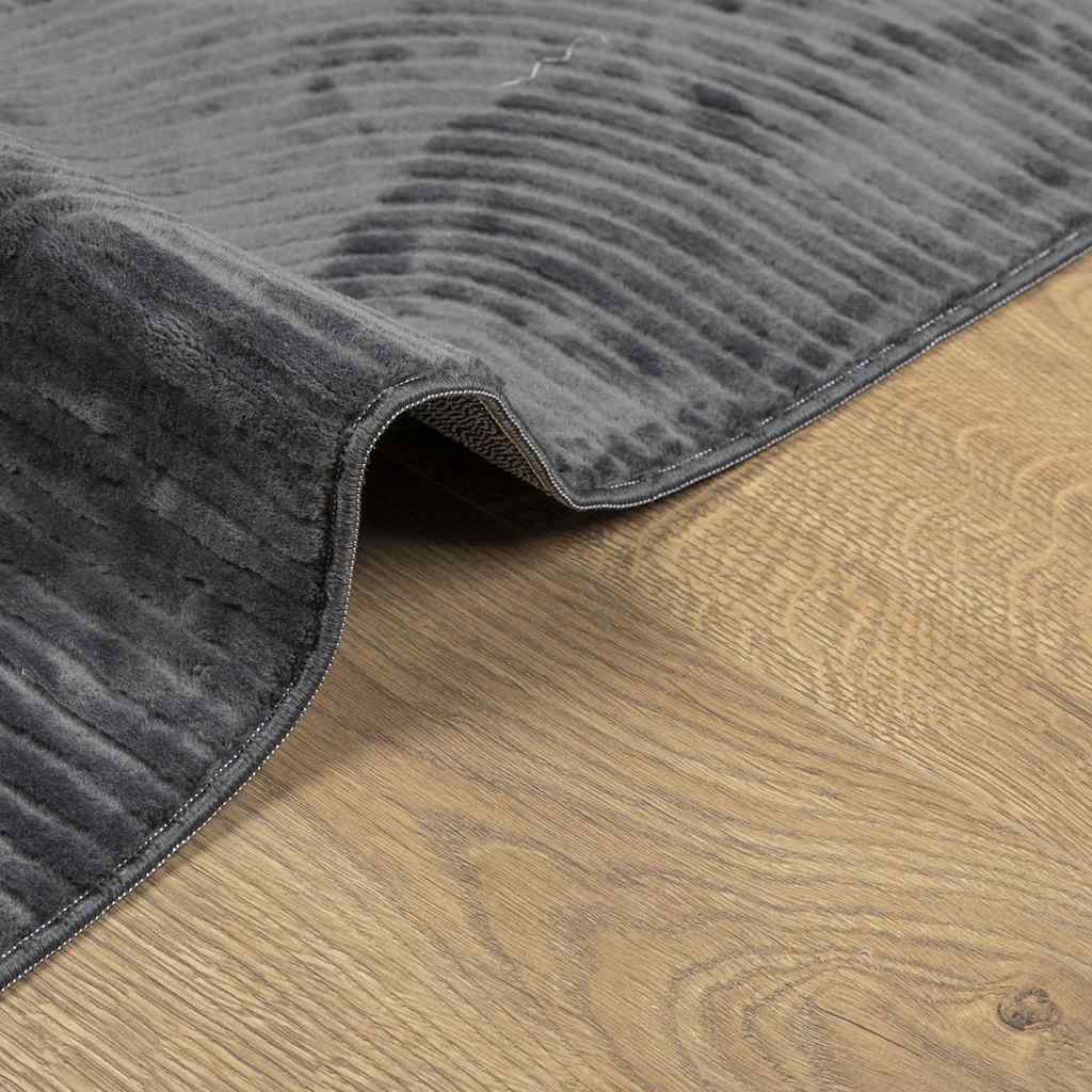 Teppich IZA Kurzflor Skandi-Stil Anthrazit 80x150 cm
