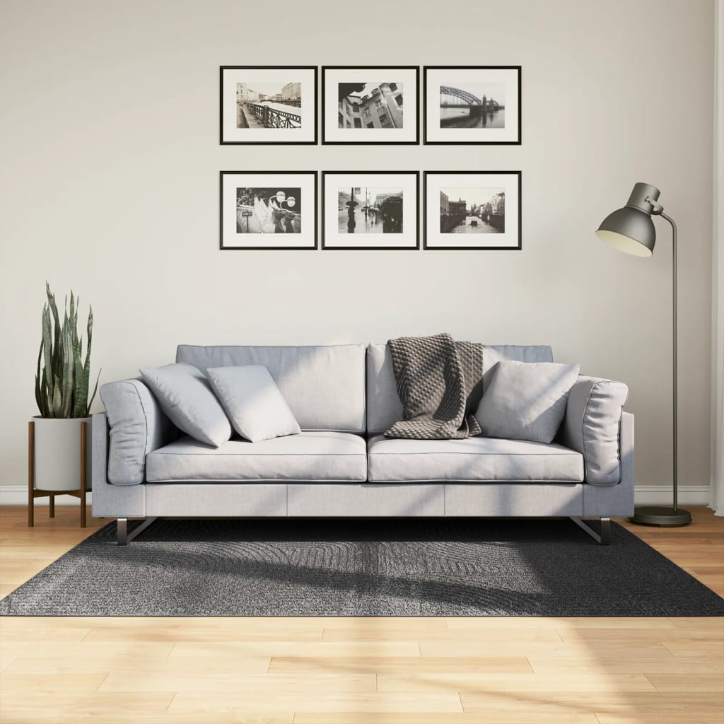 Teppich IZA Kurzflor Skandi-Stil Anthrazit 120x170 cm